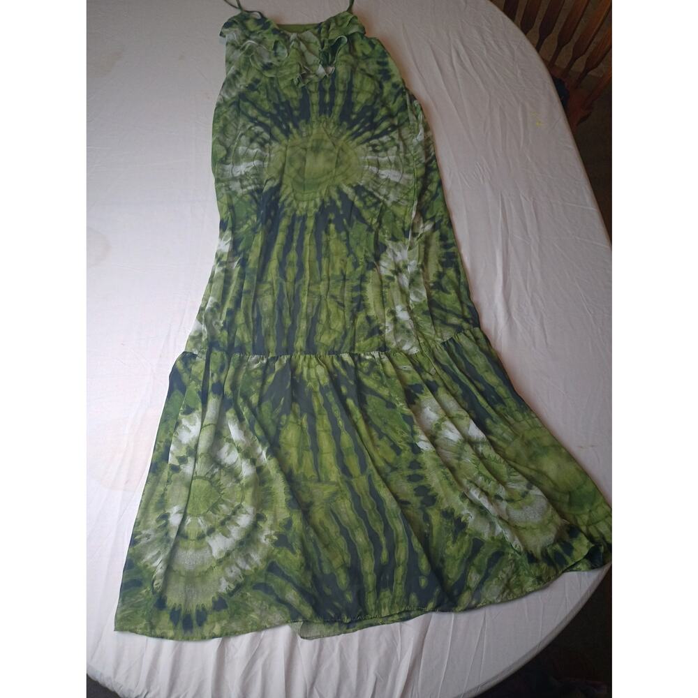 ECI Y2K Women Tie‎ Dye Mermaid Maxi Slip Dress Women Size Large Goth Fairy